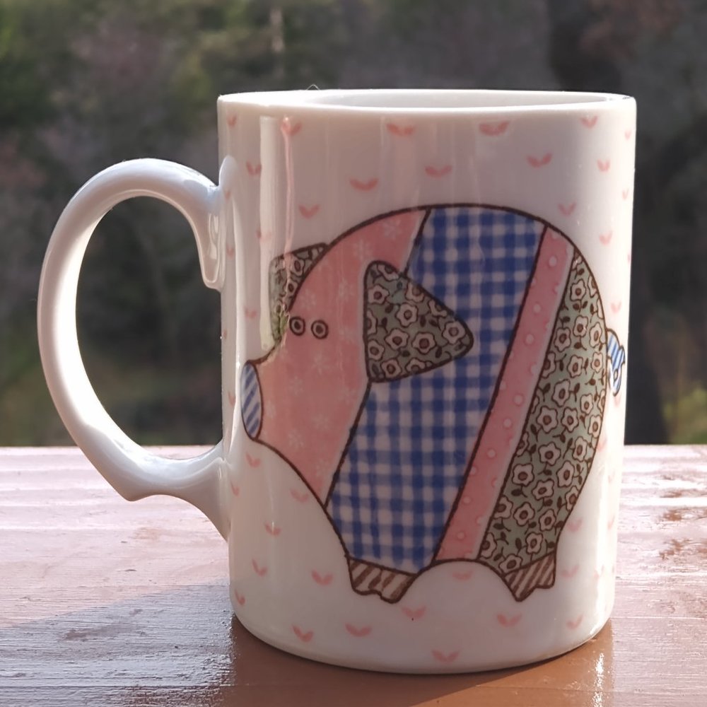 Vintage Patchwork Piggy Mug